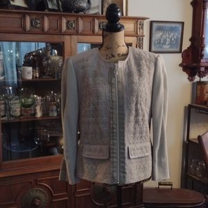 Mona zip dress jacket size small taupe